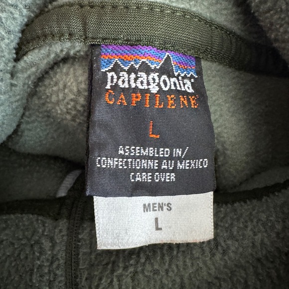 Patagonia Mens Capilene Fleece Pullover 1/4 Zip Green Size L Pullover Base layer - Picture 3 of 8
